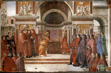 Domenico Ghirlandaio Painting - Angel Appearing To Zacharias Renaissance Florence Domenico Ghirlandaio